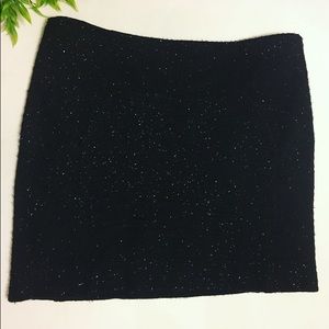 Diane Von Furstenberg Black Shimmer Skirt - Sz 6
